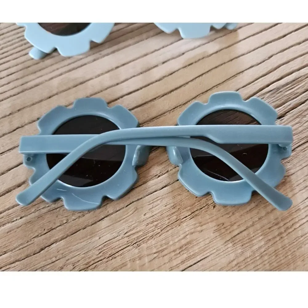 Girls Flower Muted Blue and Teal Sunglasses Bundle New